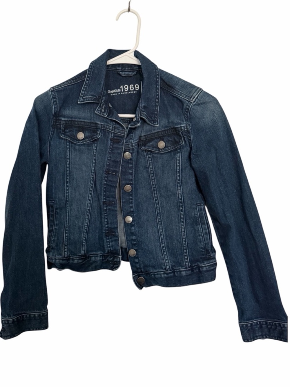 GAP Kids 1969 Blue Denim Collared Button Down Jean Girls Jacket
